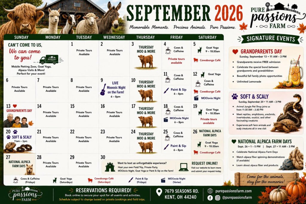 Sept 2026 Calendar of Events